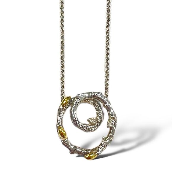 Stephen Dweck Circular Vine Pendant Necklace, 18k YG, .925 & Dweck Diamonds - Picture 4 of 8